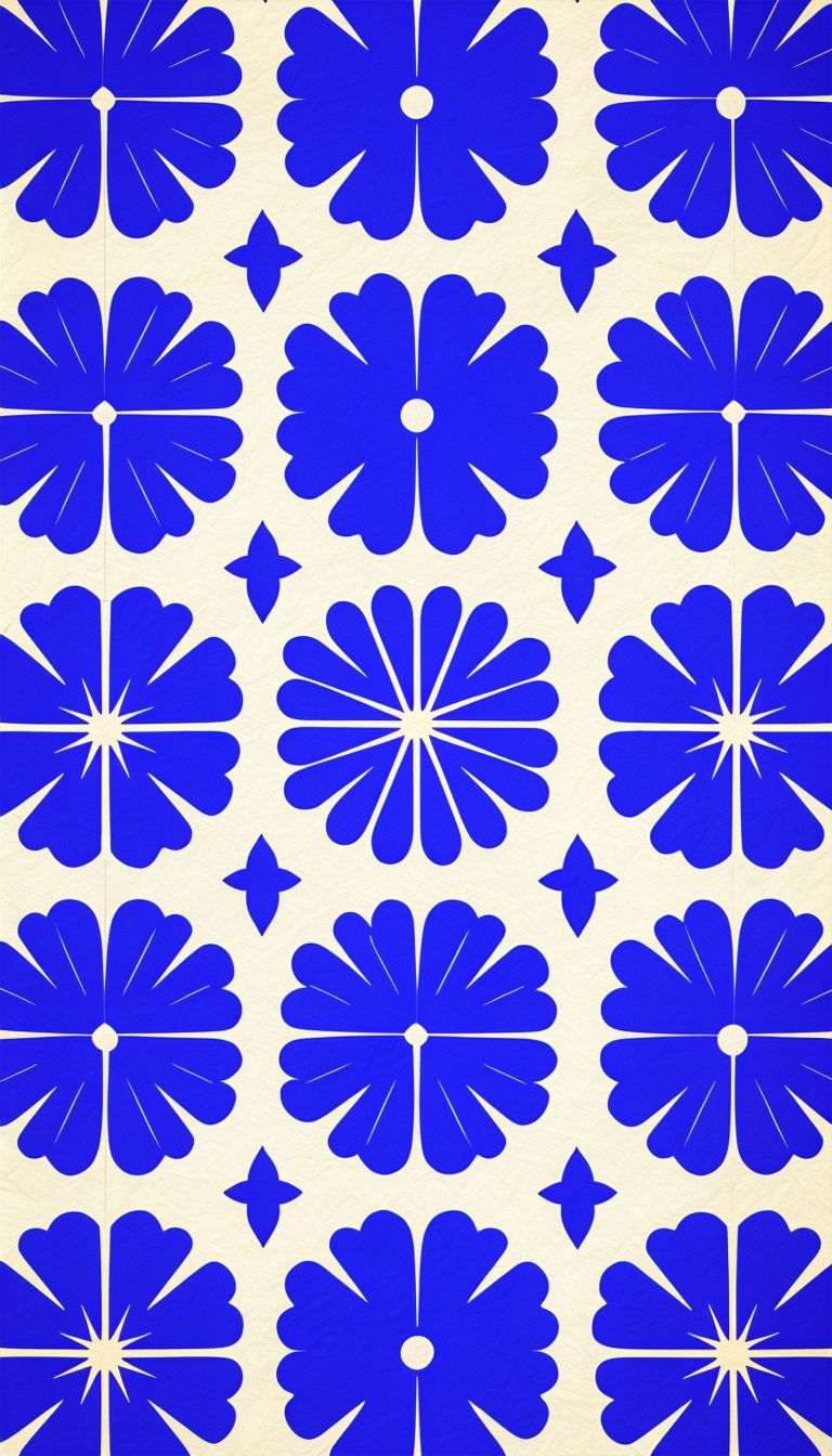 Royal Blue Geometric Pattern Phone Case Design