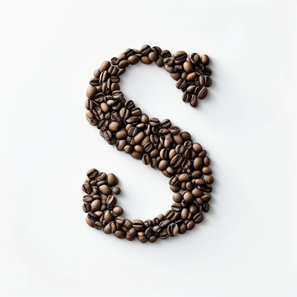 Minimalist Coffee Bean Letter S Photography Monogram