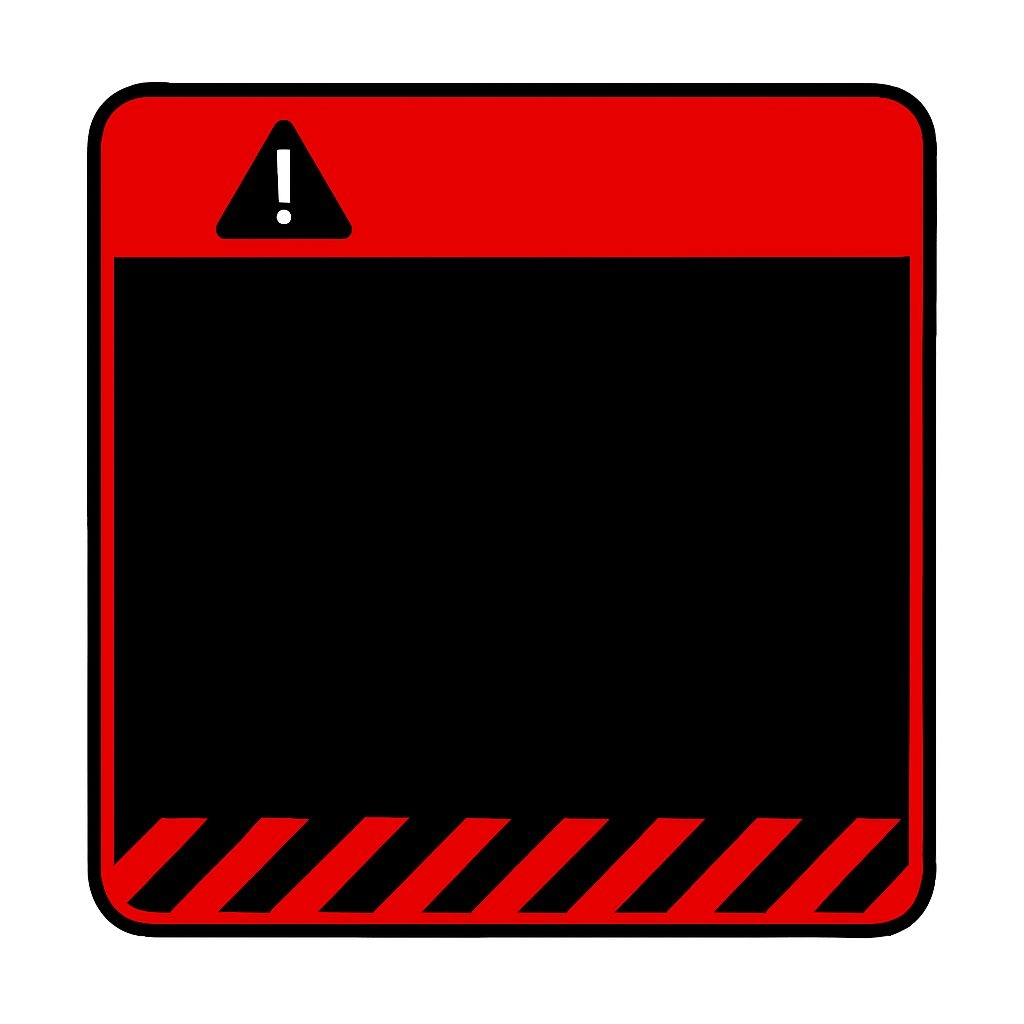 Bold Red Caution Warning Symbol Graphic Sticker