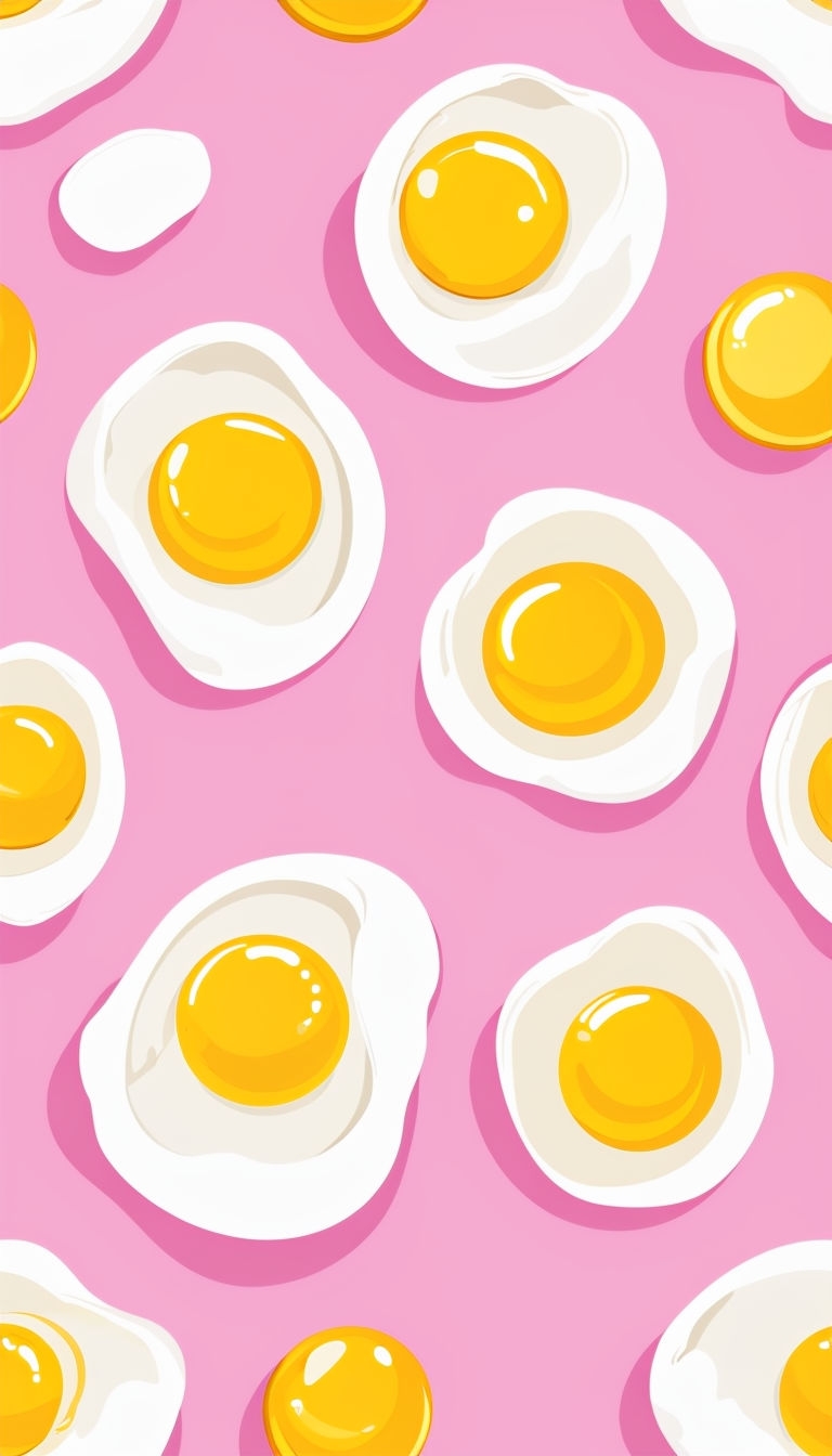 Playful Cartoon Egg Whites and Yolk Pattern Phone Case Cover