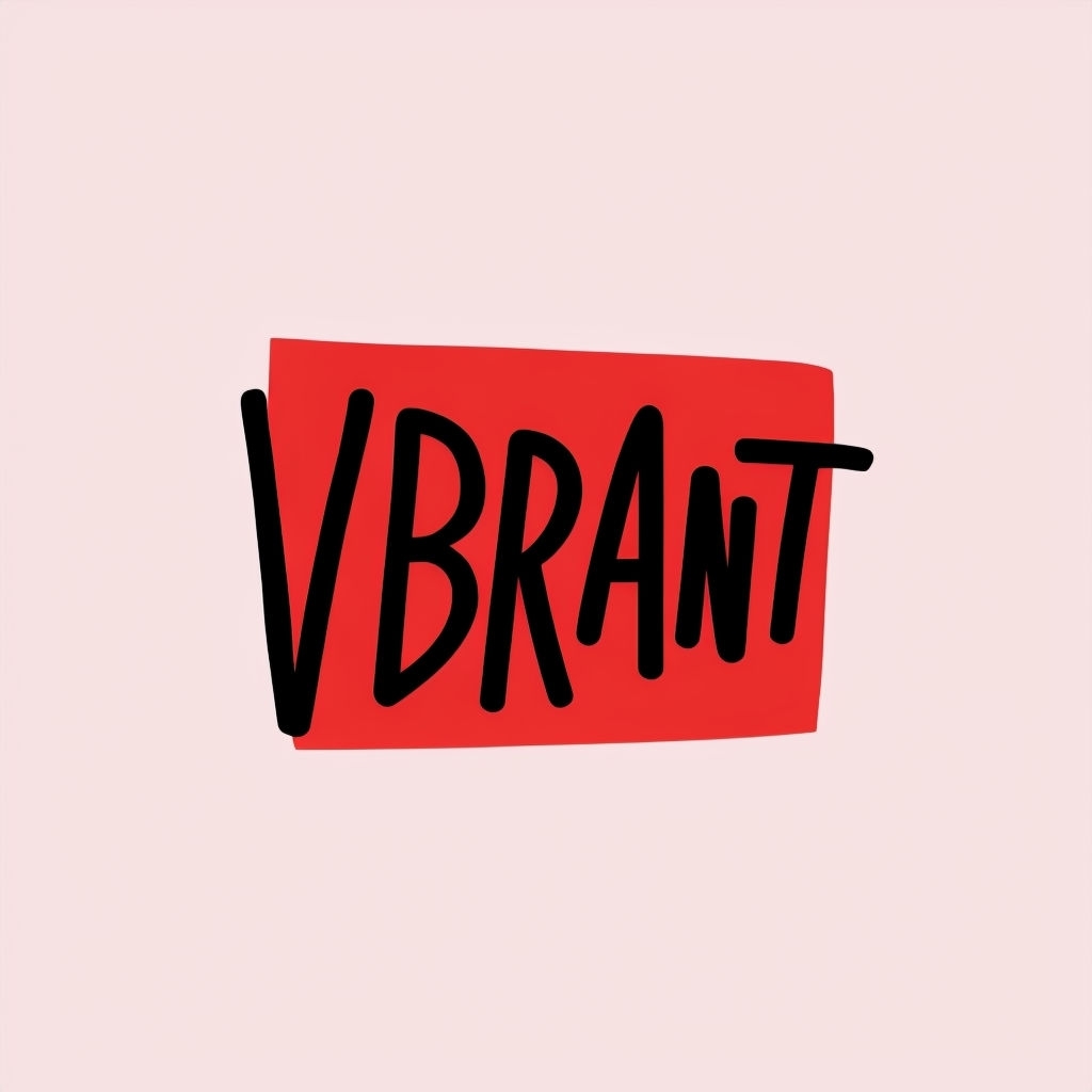 Playful Black VIBRANT Typography in Red Box Logo