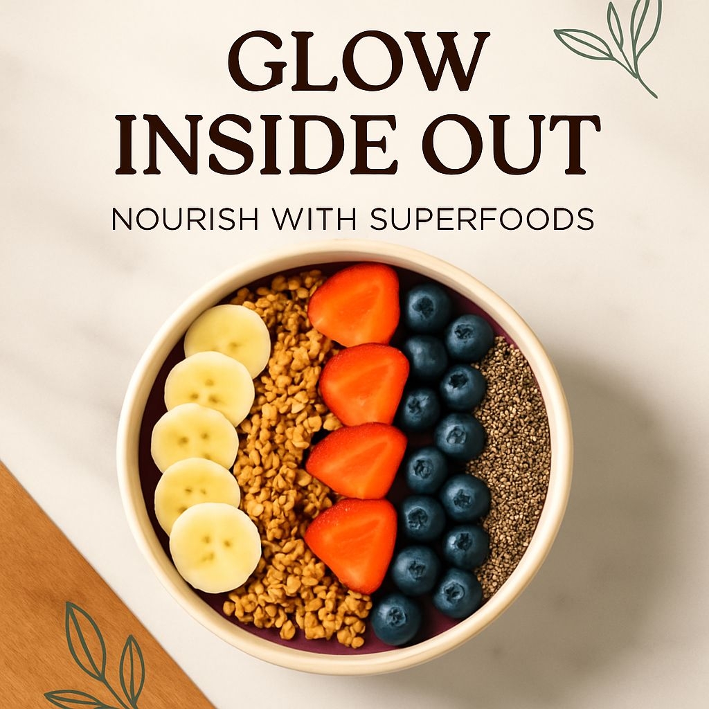 Vibrant Smoothie Bowl with Superfoods and Glow Inside Out Poster