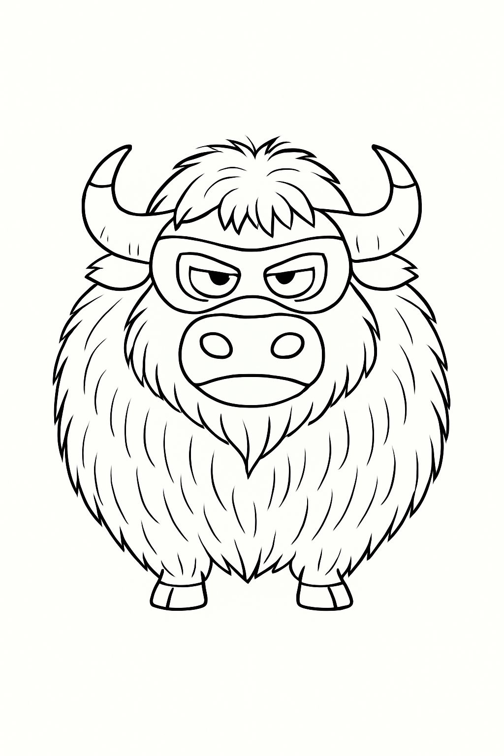 Superhero Buffalo Cartoon Illustration for Coloring Book Pages