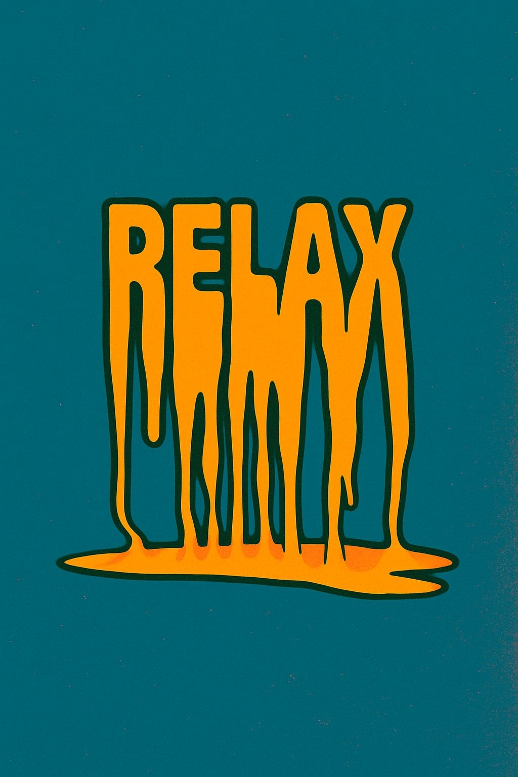 Bold Dripping 'RELAX' Text Minimalist Graphic T-Shirt
