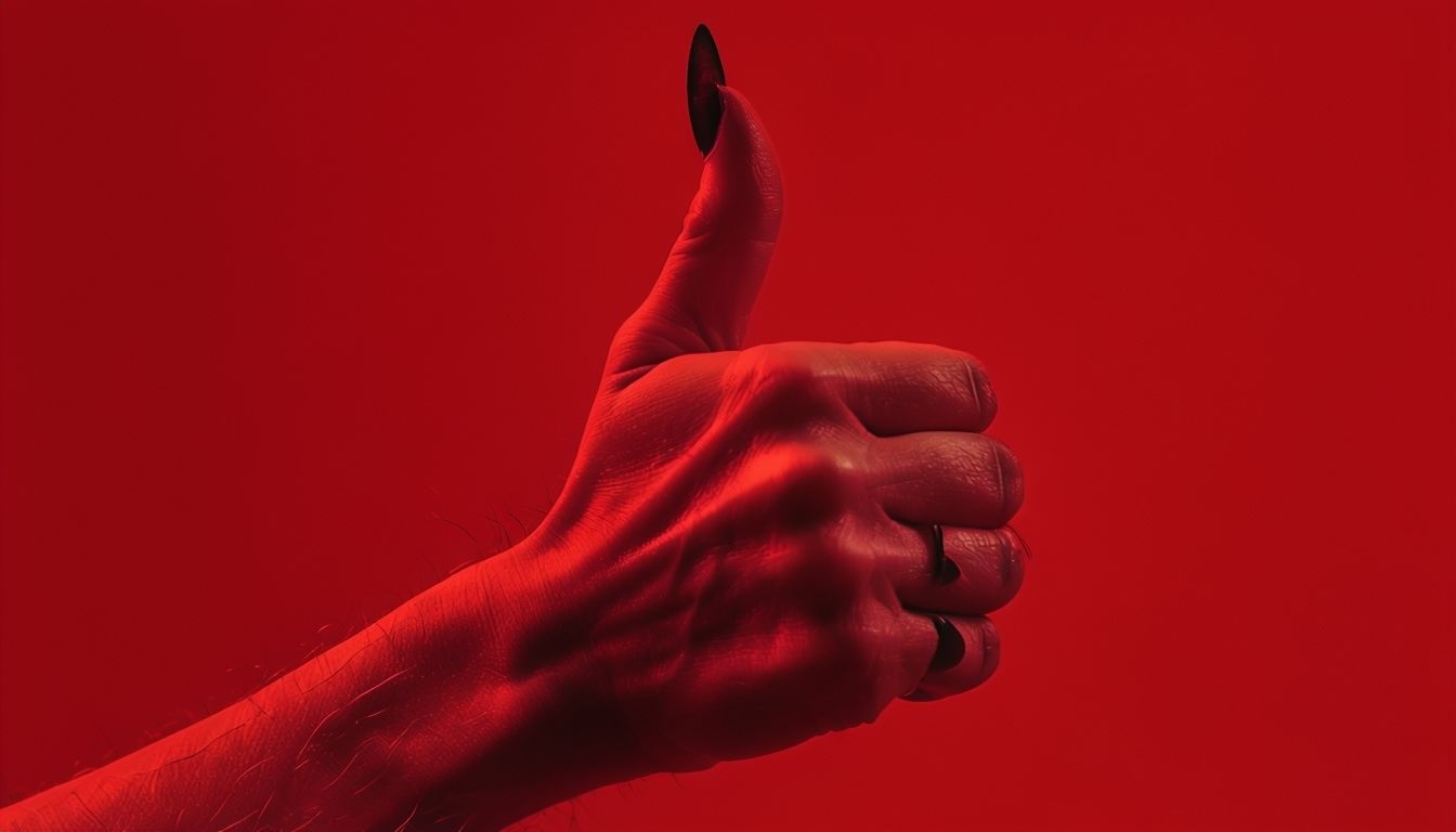 Ominous Red Thumbs Up Gesture Photography Background Virtual Backgrounds