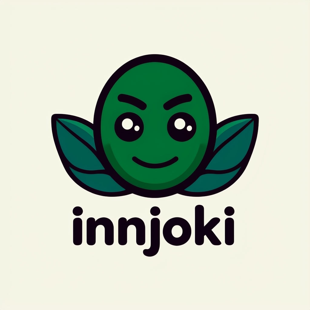 Minimalist Cartoon Plant Character Logo for Innjoki Brand
