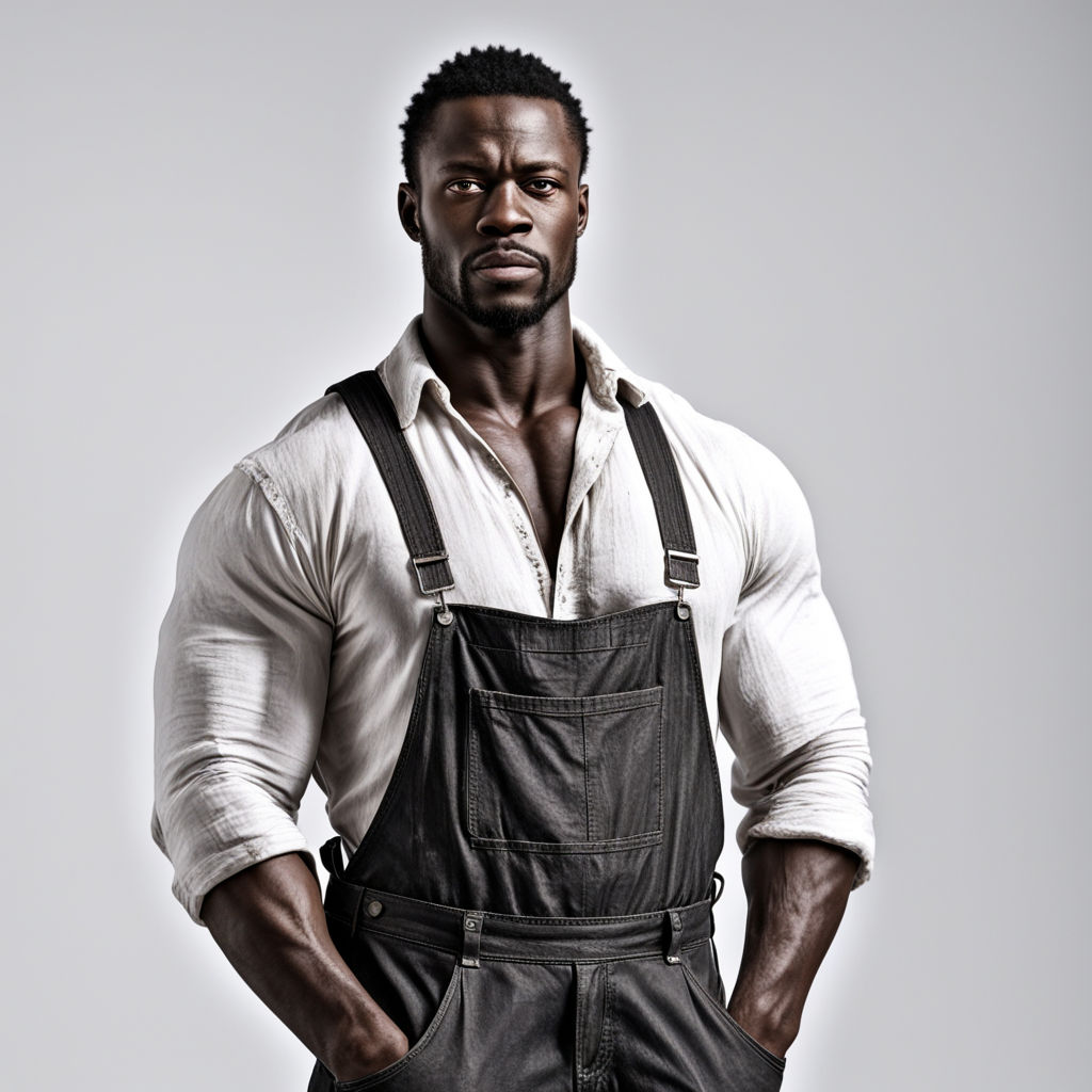 black man with strong muscles portrait