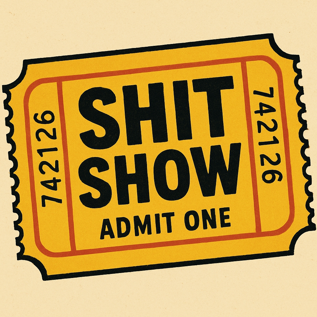 Vintage Style Shit Show Event Ticket Graphic Sticker