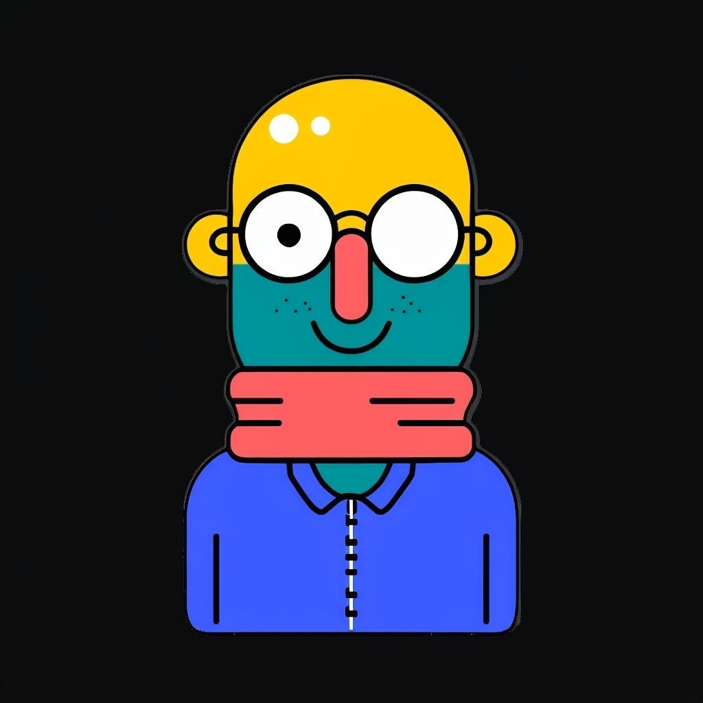 Playful Cartoon Character with Colorful Features Sticker