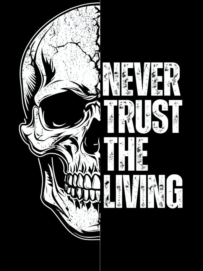 Never Trust the Living Skull Graphic T-Shirt