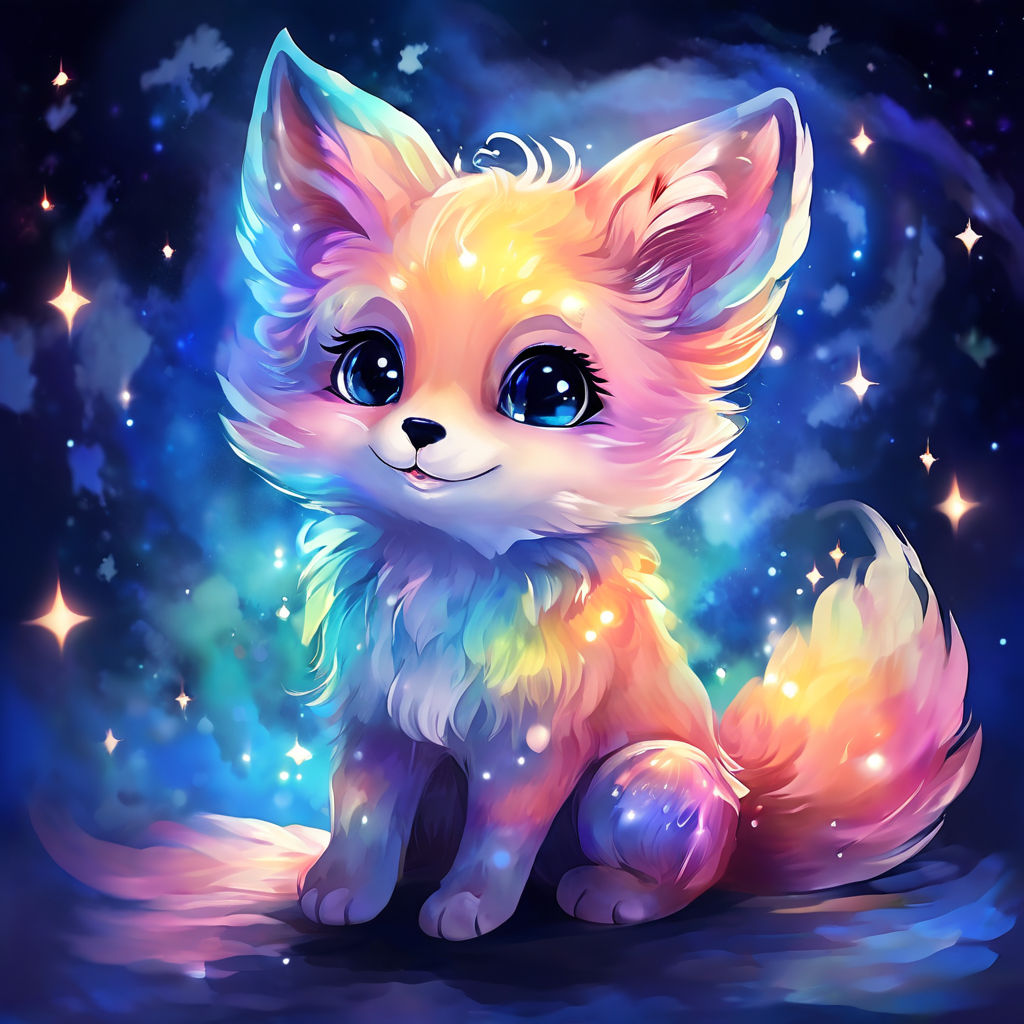 Anime galaxy fox girl