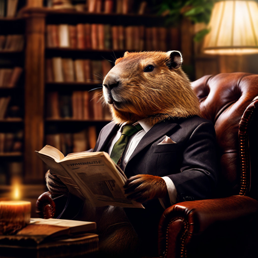 Capybara in an elegant suit by Himanshu Singh - Playground