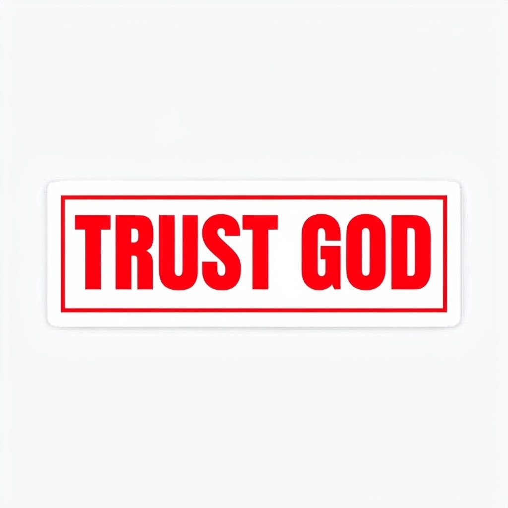 Minimalistic Trust God Bold Text Sticker