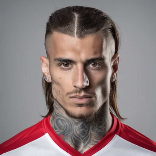 24 year young from Italia soccer player with long tied hair ... by ...