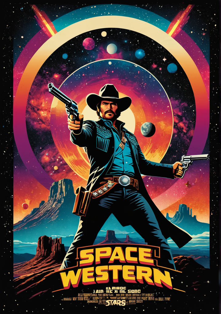Space western film poster inspired by the 70s era by Tim Barthelmes Space western film poster inspired by the 70s era by Tim Barthelmes