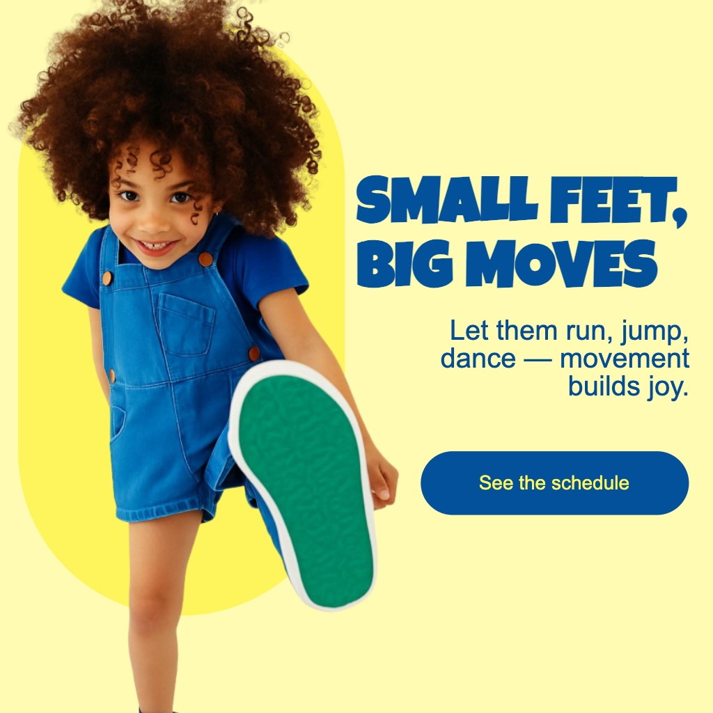 Vibrant Child Movement Promotion with Playful Text for Instagram Posts