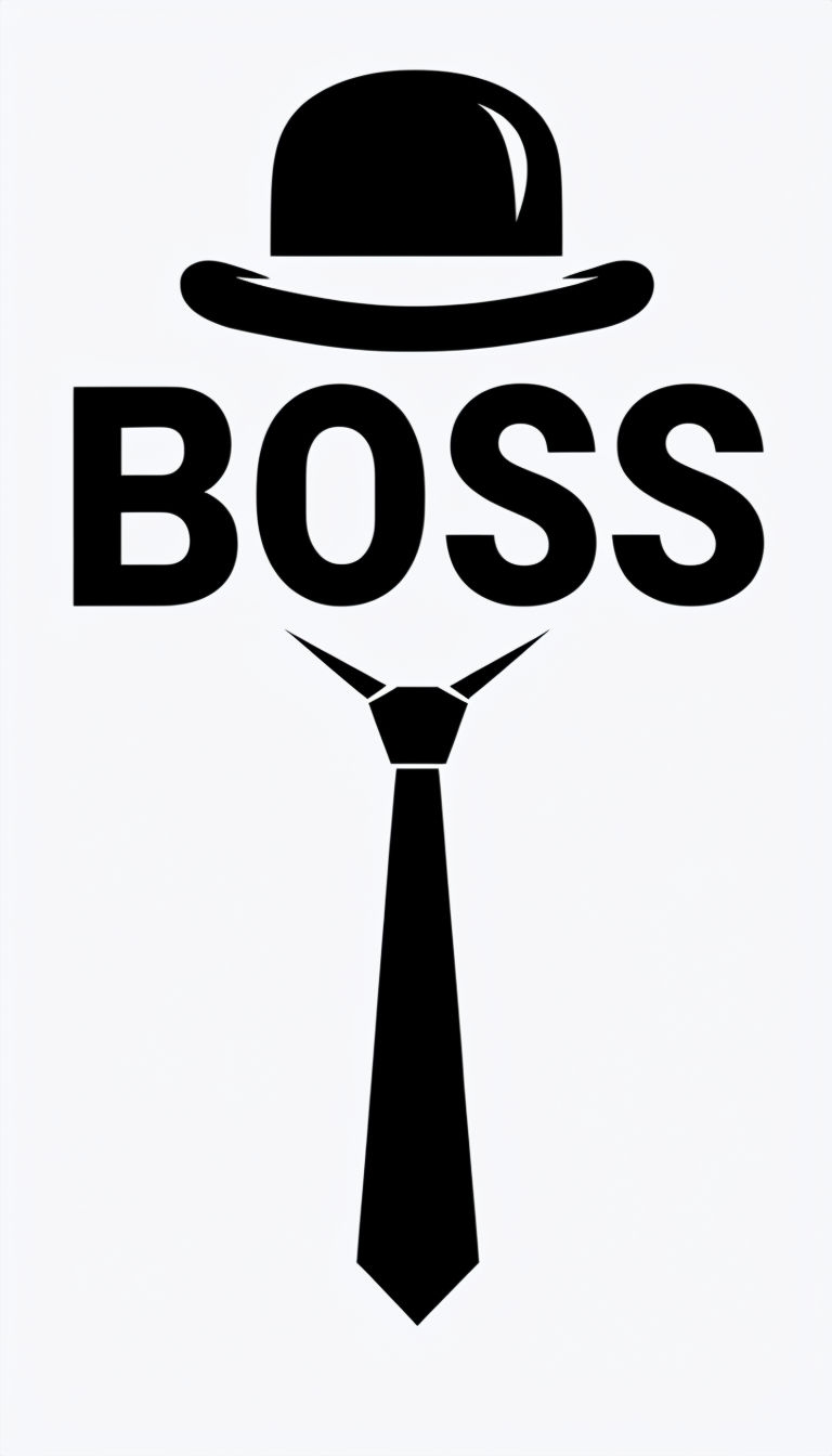 Minimalist Bold BOSS Typography with Professional Elements Mobile Wallpaper