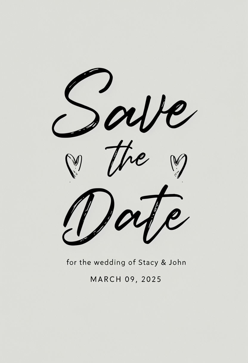 Elegant Handwritten Save the Date Card Design