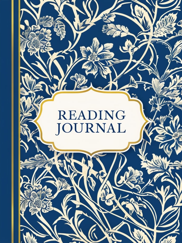 Elegant Art Nouveau Floral Reading Journal EBook Cover