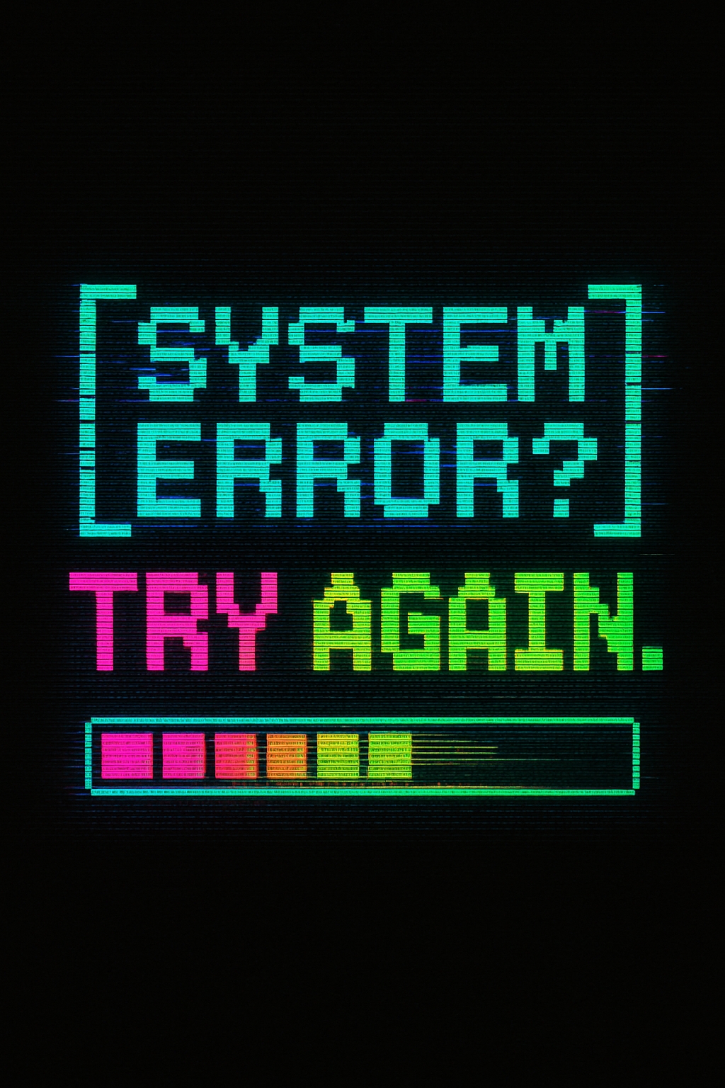 Retro Futuristic System Error Pixel Art T-Shirt
