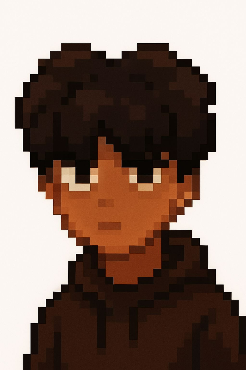 Pixelated Young Character Hoodie Design T-Shirt