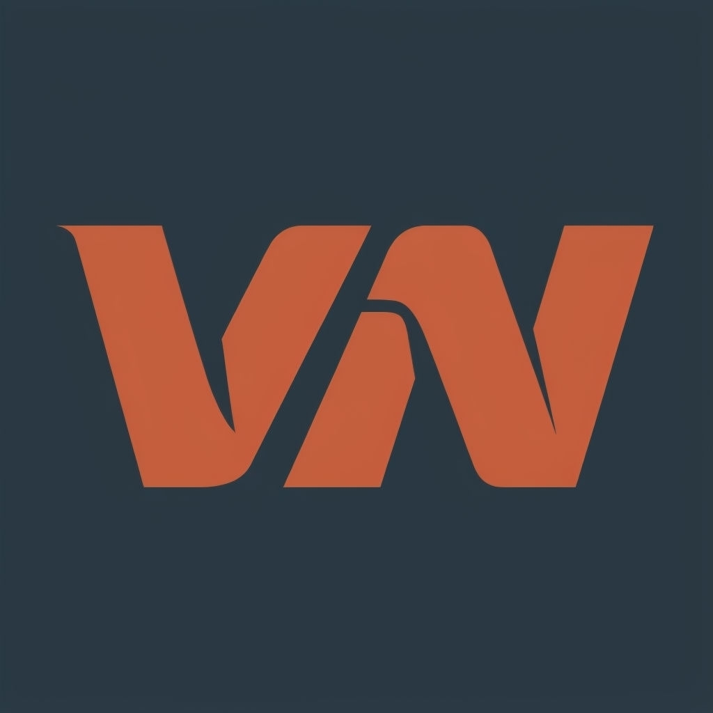 Sleek VN Monogram Logo in Terracotta and Slate Gray Design Monogram