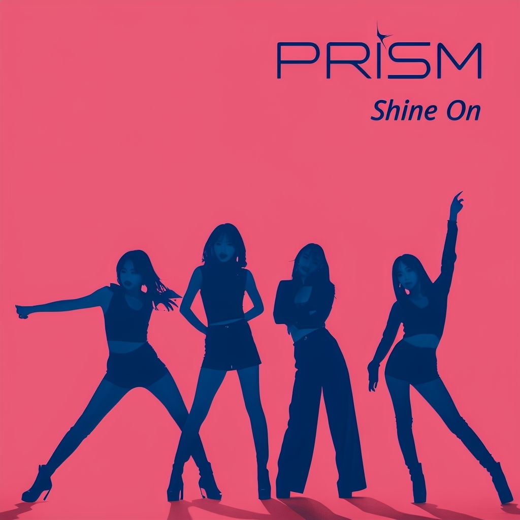 Dynamic K-Pop Group PRISM Shine On Album Cover Design