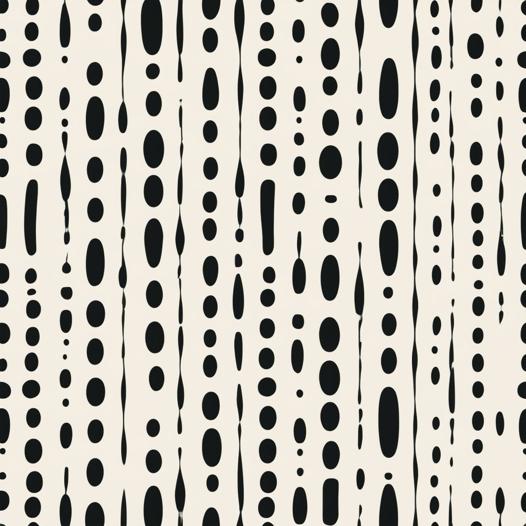 Black Shapes on White Seamless Pattern 