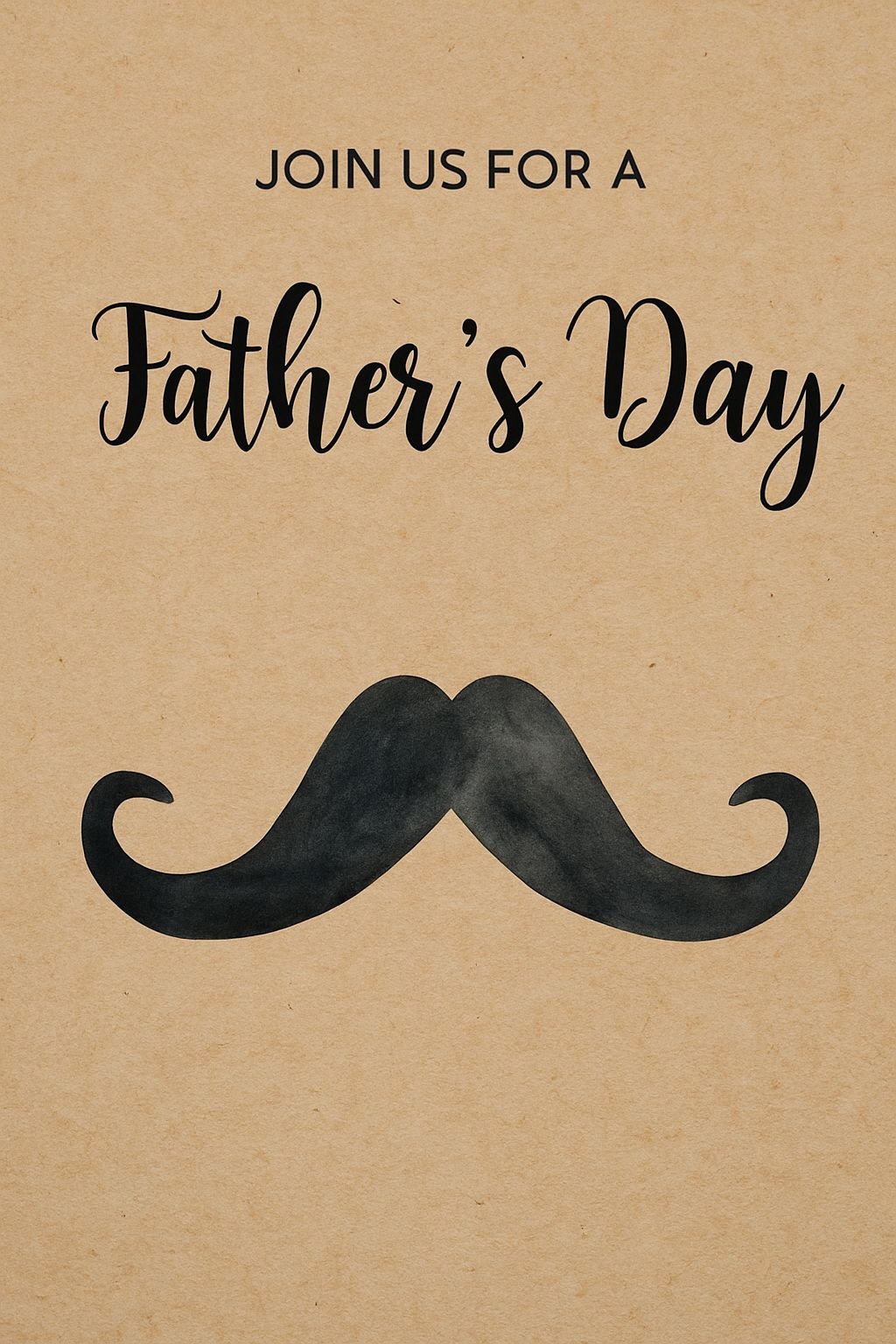 Minimalist Father's Day Poster with Classic Mustache Illustration Cards & Invites