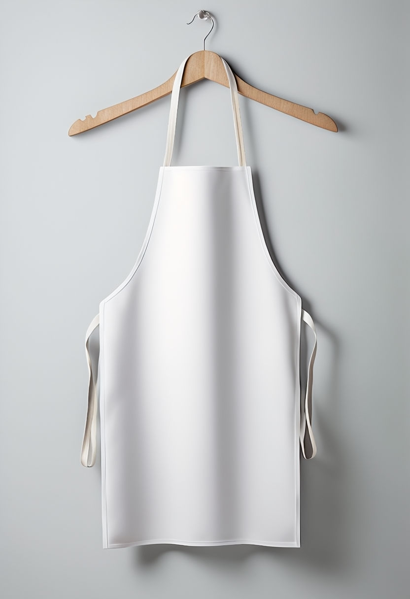 Minimalist White Apron Product Photography Mockup