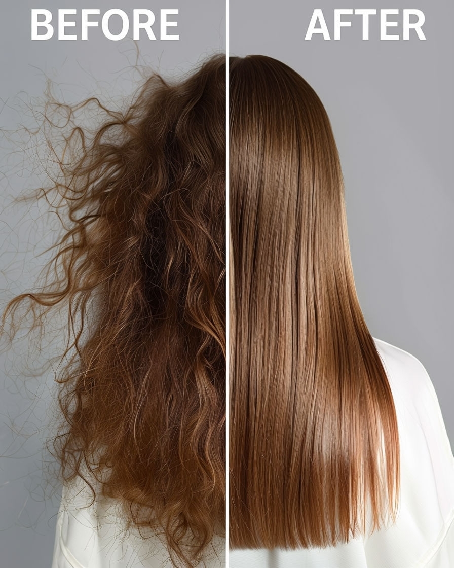 Dramatic Hair Transformation Before and After Comparison Poster