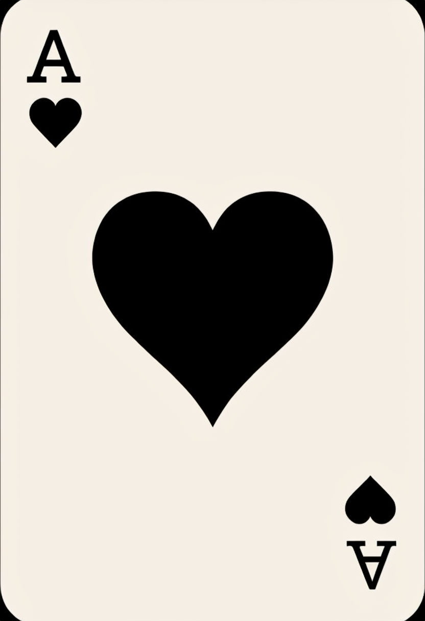 Minimalist Ace of Hearts Playing Card Art