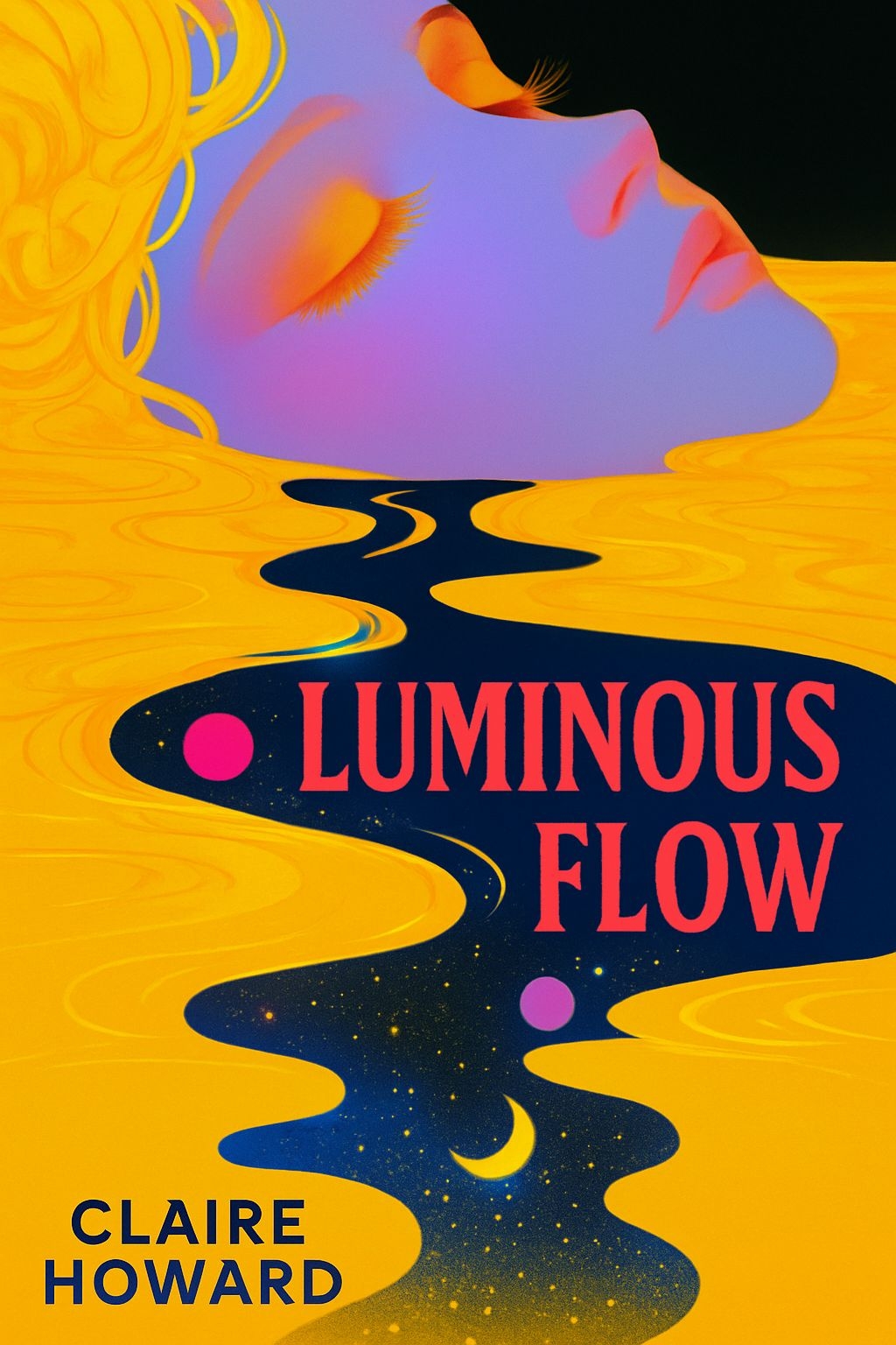 Luminous Flow Abstract Cosmic Book Cover by Claire Howard EBook Cover