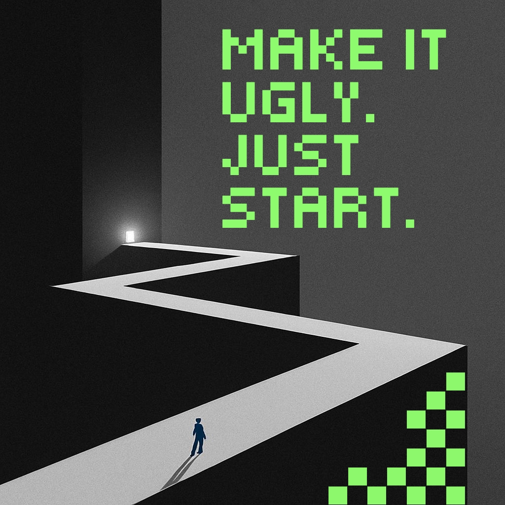 Motivational Zigzag Path Illustration with Bold Text Poster Instagram Posts
