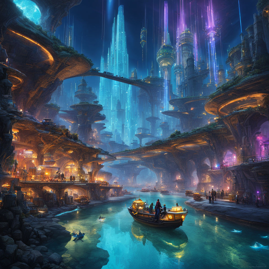 Underwater city in underwater cavern. Tall by Lobo Azul - Playground