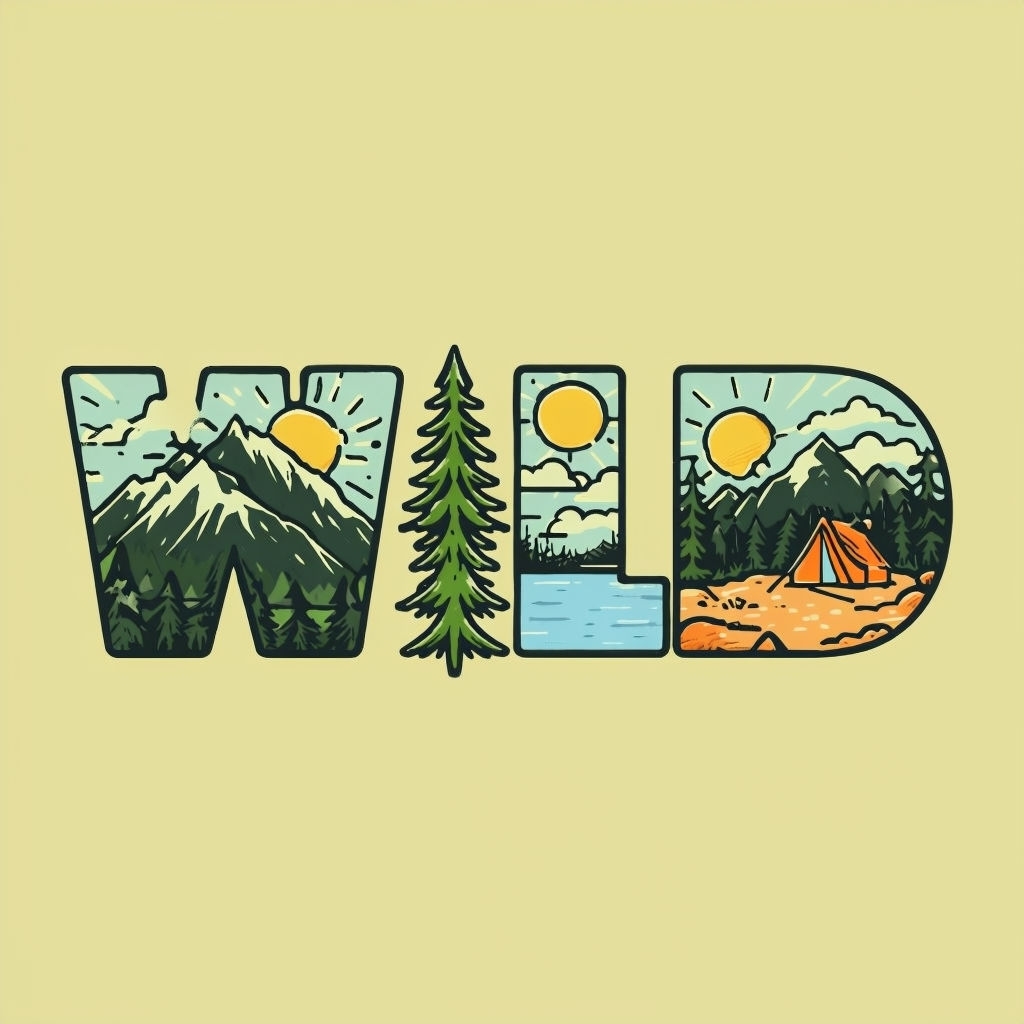 Charming WILD Outdoor Adventure Scene Graphic T-Shirt