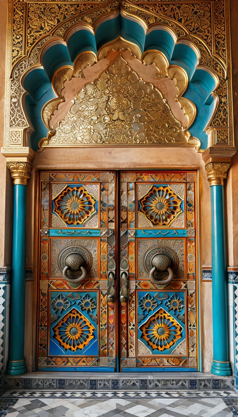 Ornate Traditional Moroccan Door Photography Art Print