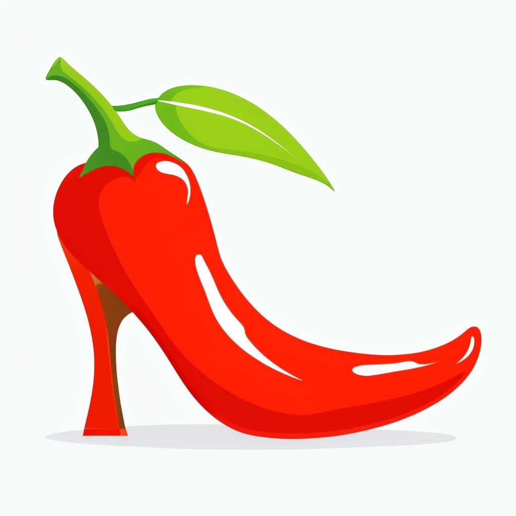 Whimsical Red Chili Pepper High-Heeled Shoe Sticker