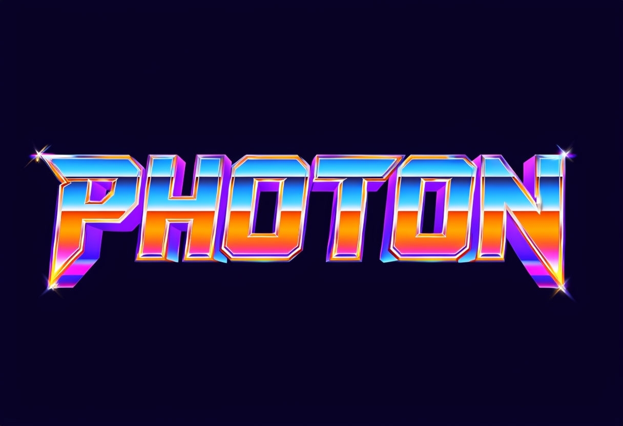 Bold Futuristic Photon Text Design T-Shirt