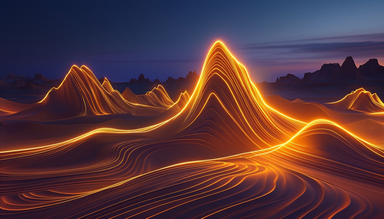 Surreal Abstract Desert Landscape at Dusk Digital Art Virtual Backgrounds