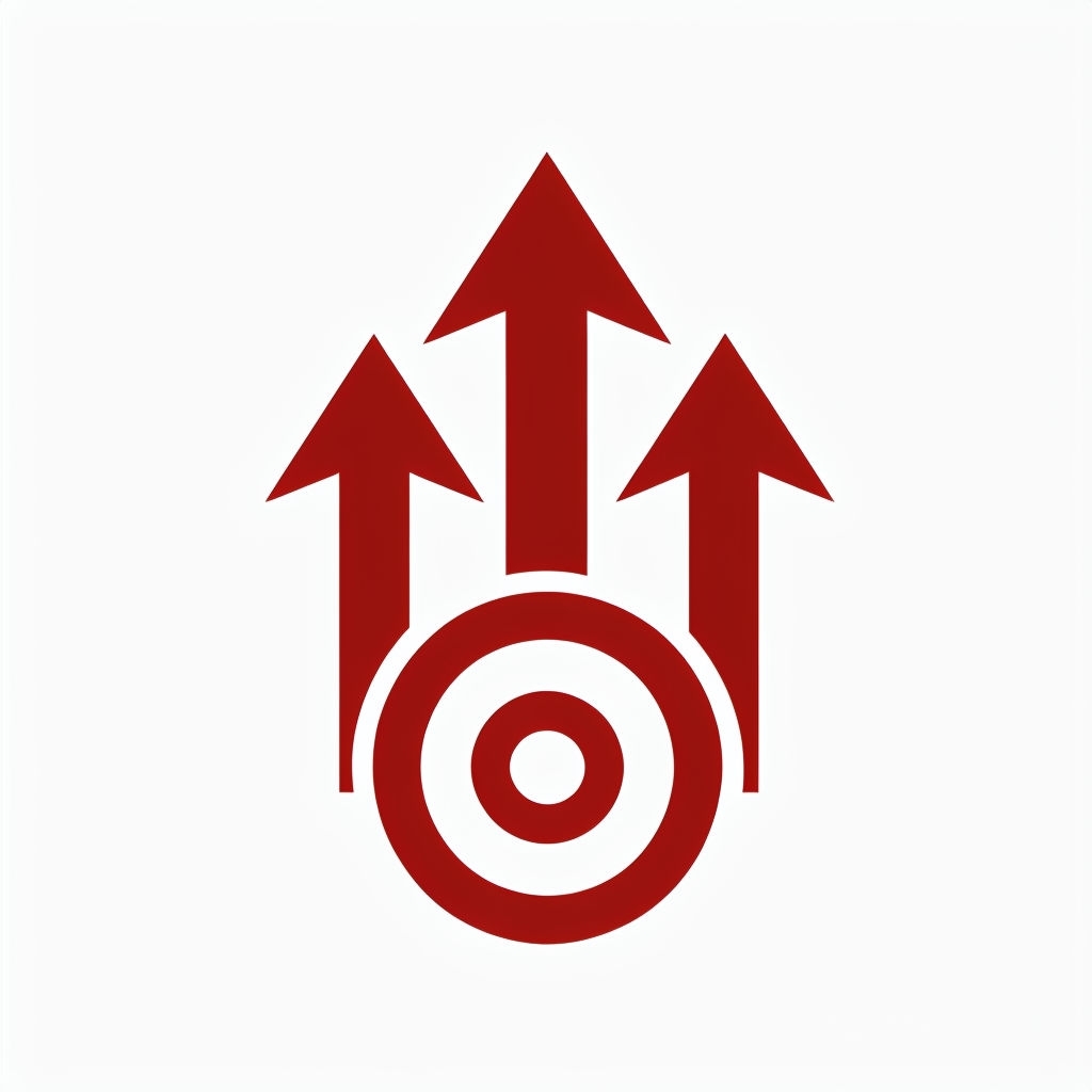 Minimalist Dark Red Arrows Target Logo Design