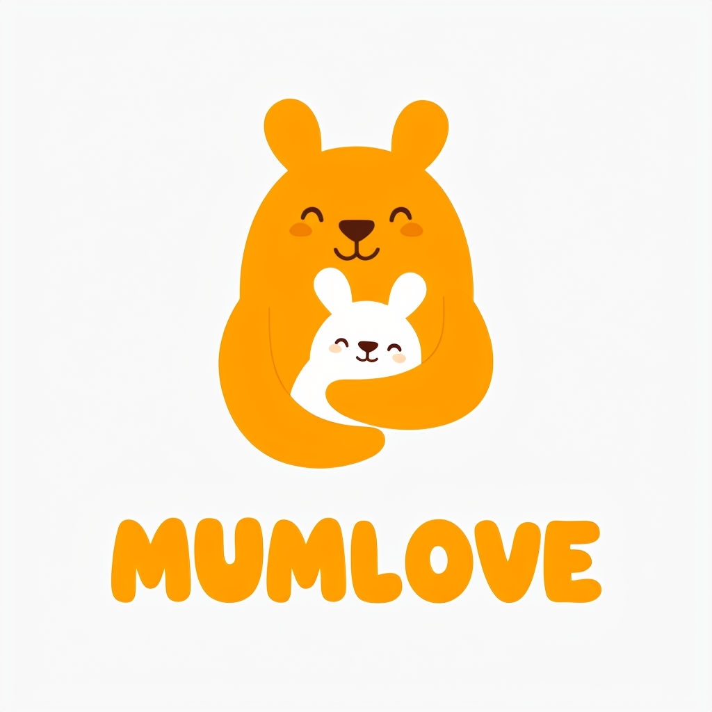 Affectionate Cartoon Kangaroo and Bunny Logo Mug