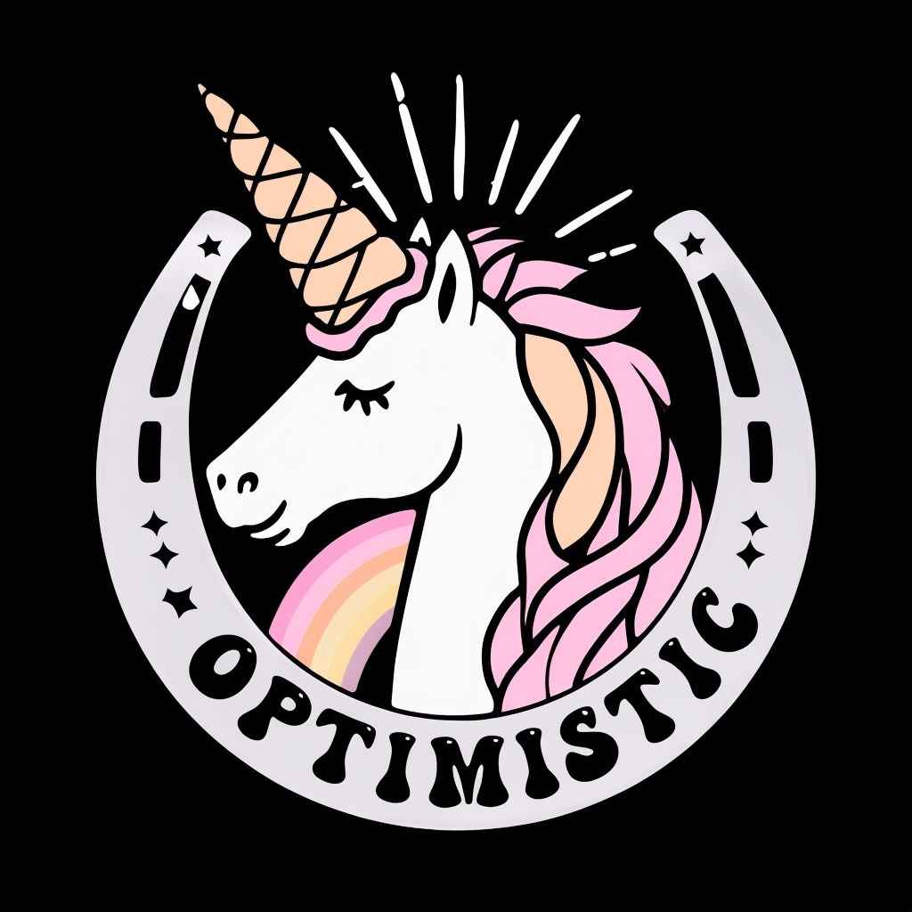Cheerful Cartoon Unicorn with Optimistic Message T-shirt