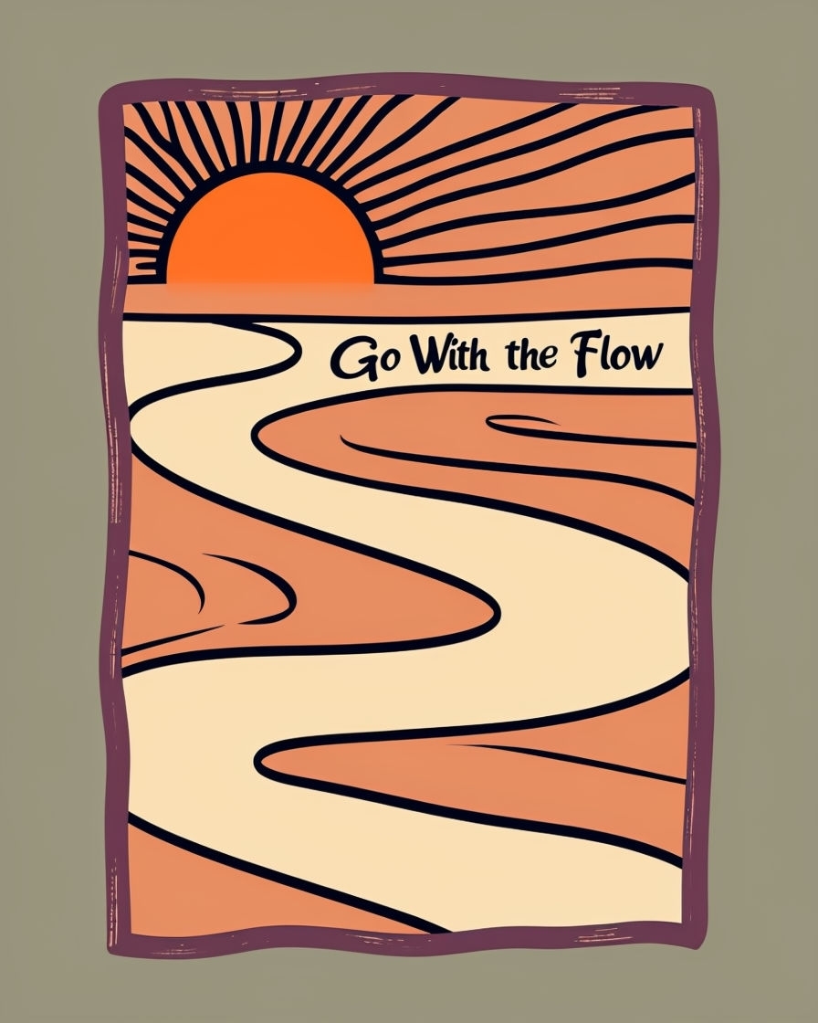 Go With the Flow Abstract River Pattern Art Poster