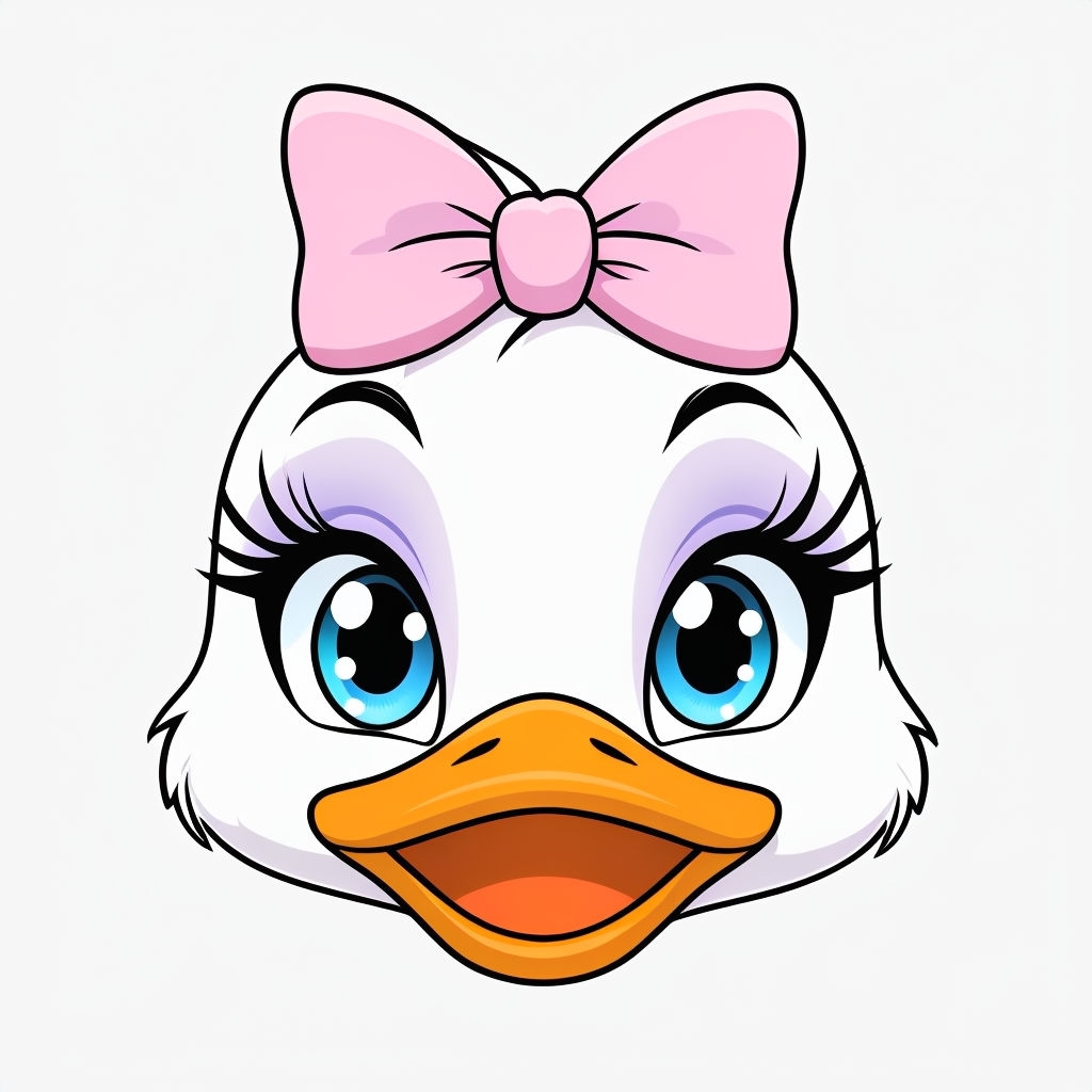 Cheerful Anime Duck Face Cartoon with Pink Bow Mug