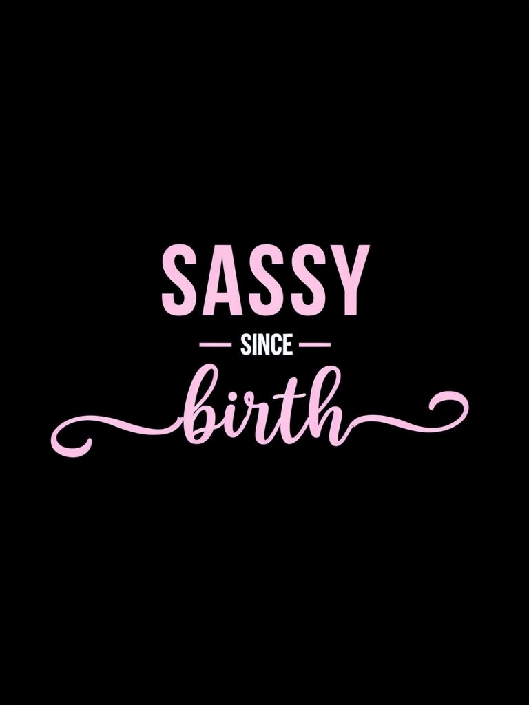 Sassy Since Birth Minimalist Typography T-Shirt