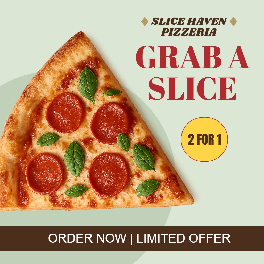 Delicious Slice Haven Pizzeria Promotional Advertisement Poster