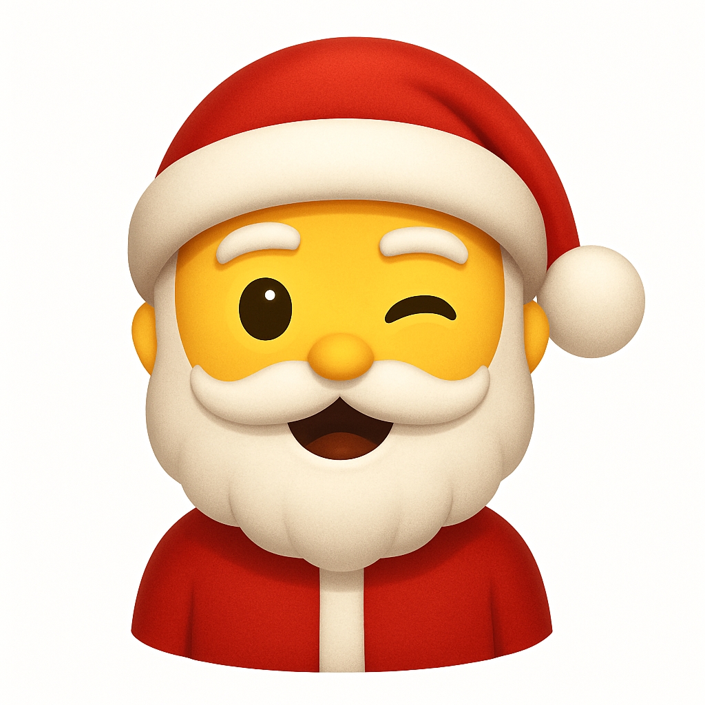 Vibrant Emoji-Style Santa Claus Character Illustration Sticker