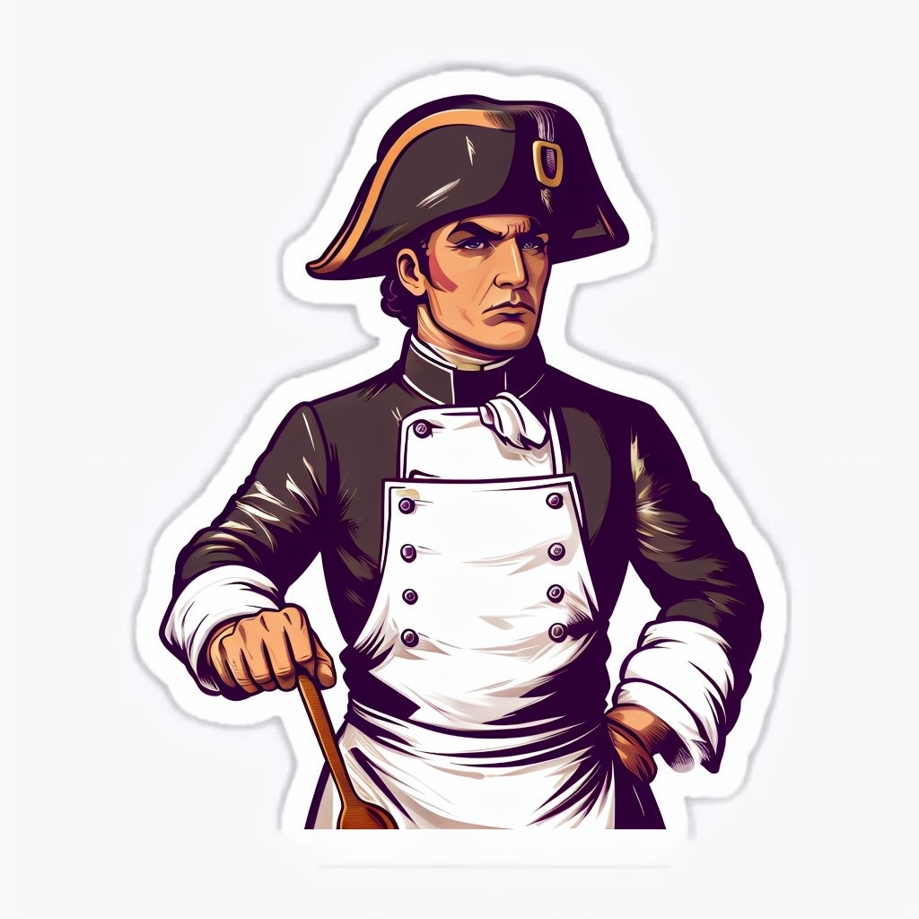 Napoleon Bonaparte as a Confident Chef Sticker