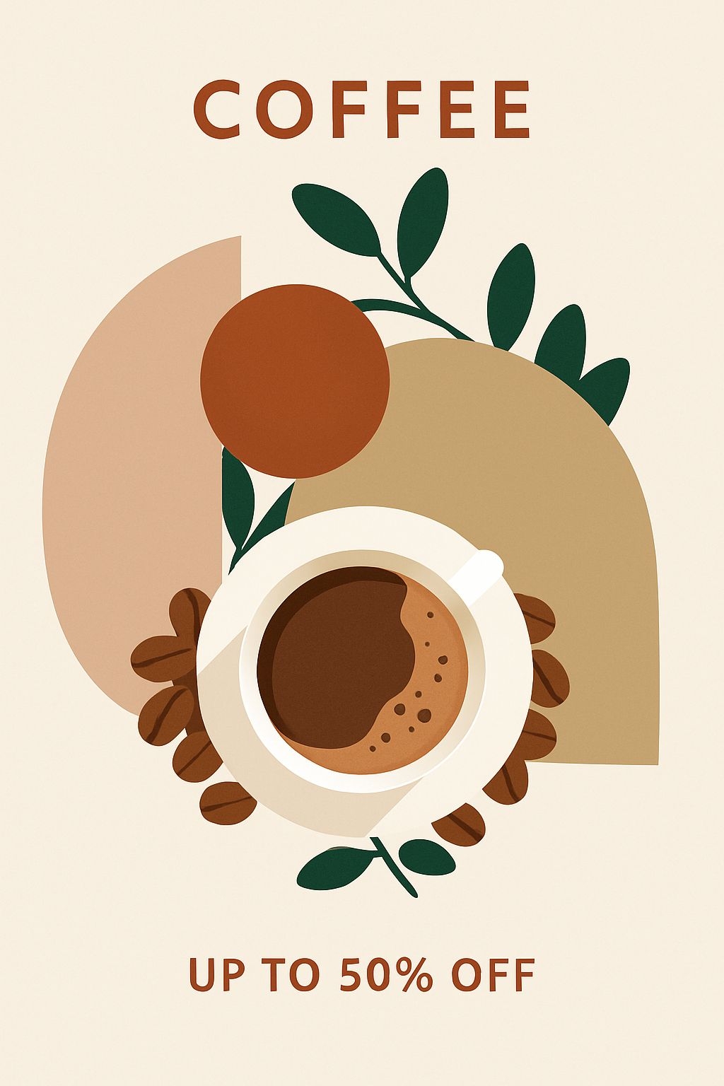 Modern Minimalist Coffee Promotion Poster Design for Flyers